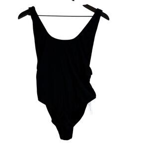 NWT Topshop Nordstrom Basic Low Back One Piece Swim Suit Black - Size 6 US